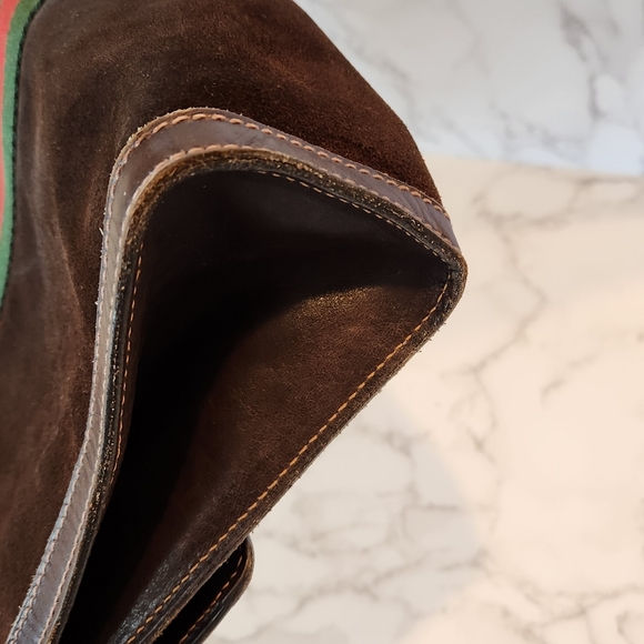 Vintage GUCCI Sherry Line Brown Suede Clutch - Picture 7 of 11